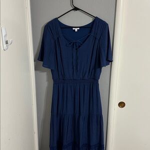 Luxology Deep Blue Midi Dress